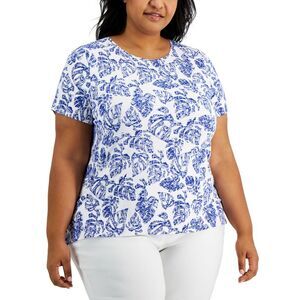 Alfani Plus Size Printed Jersey Top